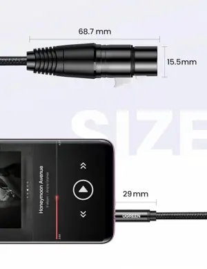 Ugreen 20244 3.5mm Three-pole Male to XLR Female Audio Cable – 2m