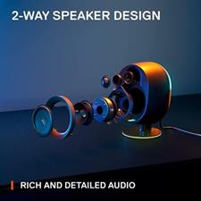 SteelSeries Arena 7 Illuminated 2.1 Gaming Speakers - 61542 | UK Plug - USB, Bluetooth