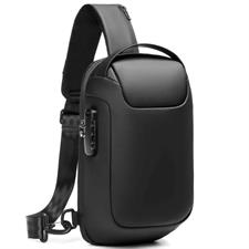 Aopinyou AP-37 Anti-Theft Crossbody Sling Bag - Black with USB Charging Port