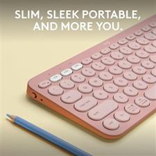 Logitech Pebble Keys 2 K380S Multi-Device Bluetooth Wireless Keyboard, Slim and Portable - Rose