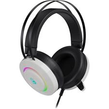 Bloody G521 Virtual 7.1 Surround Sound Gaming Headset White – 50mm Drivers, RGB 7-Color Lighting, USB Wired Gaming Headphones, Noise Cancelling Mic for PC Gaming