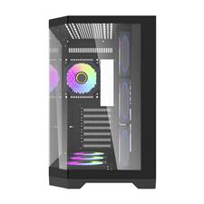 Darkflash FT418 Small Black mATX Gaming PC Case - Tempered Glass Front Panel, No Fans Pre-installed, Supports 360mm Radiator
