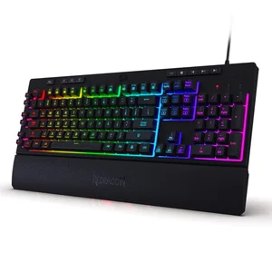 Redragon SHIVA K512 RGB Wired Gaming Keyboard with 6 Macro Keys, Multimedia Controls, Anti-Ghosting & Detachable Wrist Rest