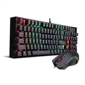 Redragon K551-BA Mechanical Gaming Keyboard & M607 Gaming Mouse Combo – RGB Backlit Keyboard with Wrist Rest and High DPI Gaming Mouse