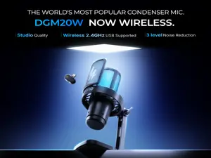 MAONO DGM20S Wireless RGB Condenser Podcast Microphone with Stand 2.4GHz Gaming Streaming Mic
