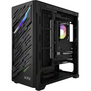 XPG STARKER AIR MT BTF Black Mid Tower Gaming PC Case, Tempered Glass ATX BTF Chassis with High Airflow Design