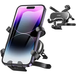 UGREEN Gravity Drive Air Vent Car Mount Phone Holder Black | Auto-Lock Gravity Car Phone Holder for iPhone, Samsung & Smartphones Dashboard Clip Stand