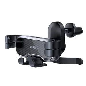 UGREEN Gravity Drive Air Vent Car Mount Phone Holder Black | Auto-Lock Gravity Car Phone Holder for iPhone, Samsung & Smartphones Dashboard Clip Stand
