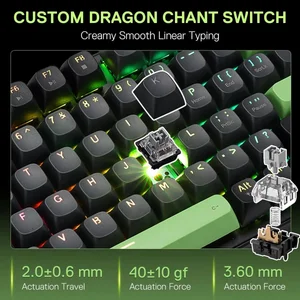 Redragon DHARMA K740BG RGB Wired Mechanical Gaming Keyboard – 98 Keys Hot-Swappable Aluminum Keyboard with Dragon Chant Linear Switches