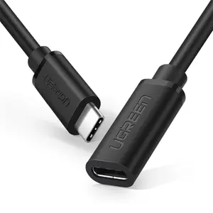 UGREEN USB-C Male to USB-C Female Gen 2 Extension Cable 1M 10Gbps 5A 100W PD Black