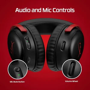 HyperX Cloud Flight Wireless Gaming Headset with 2.4GHz Wireless Connectivity, 30-Hour Battery Life, Detachable Noise-Cancelling Microphone, LED Ear Cups for PC, PS5 & PS4