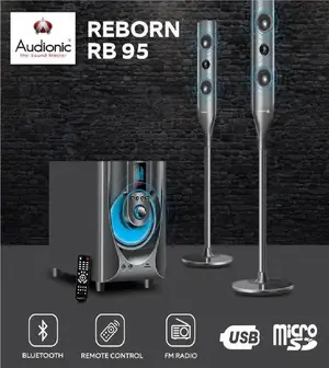 Audionic Reborn RB-95 LED TV Home Theater Speaker – 2.1 Channel Bluetooth Multimedia Sound System with Deep Bass Woofer, USB, FM Radio & Remote Control