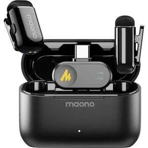 Maono Wave T1 Mini PC2 Wireless Lavalier Microphone Type-C Receiver | AI Noise Reduction 100m Range Vlogging Streaming Interview Mic System