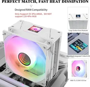 Thermalright TR Assassin Spirit 120 Vision EVO ARGB White CPU Air Cooler (1.54” IPS LCD Display Edition)
