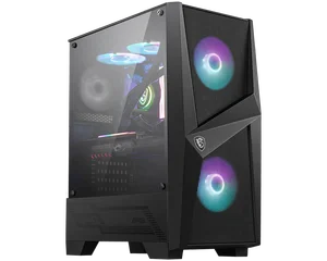 MSI MAG Forge 100R ARGB Mid-Tower ATX Gaming Case - Tempered Glass, Dual ARGB Fans, High Airflow PC Cabinet