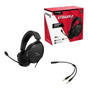 HyperX Cloud Stinger 2 Core Wired Gaming Headset – Lightweight 40mm Drivers, Noise Cancelling Swivel Microphone, PC PS4 PS5 Gaming Headphones