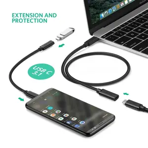 UGREEN USB-C Male to USB-C Female Gen 2 Extension Cable 1M 10Gbps 5A 100W PD Black