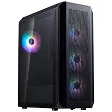 XPG VALOR AIR PLUS MT Black Mid Tower Gaming PC Case, ARGB Tempered Glass ATX Chassis with 4 Pre-Installed Fans