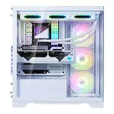 XPG INVADER X BTF MT White Panoramic Mid Tower Gaming PC Case, Tempered Glass ATX Chassis with BTF Motherboard Support