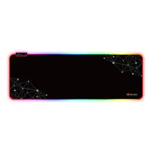 Meetion PD121 Backlit RGB Gaming Mouse Pad – Rainbow Multi-Mode Lighting, Soft Cloth with Rubber Base