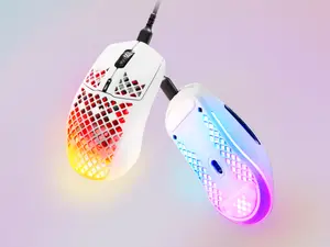 SteelSeries Aerox 3 Onyx Gaming Mouse Snow White – Ultra Lightweight 59g RGB Gaming Mouse, TrueMove Core Sensor, AquaBarrier™ Protection