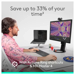Logitech MX Master 4 Ergonomic Wireless Mouse – Bluetooth, USB-C Charging, Haptic Feedback, Ultra-Fast Scrolling