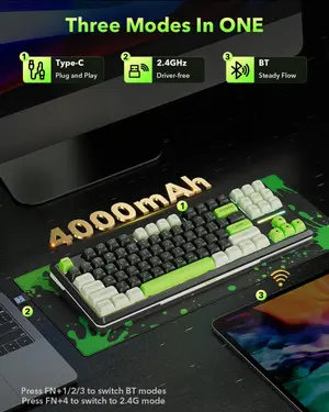 Redragon DHARMA K740BG RGB Wired Mechanical Gaming Keyboard – 98 Keys Hot-Swappable Aluminum Keyboard with Dragon Chant Linear Switches