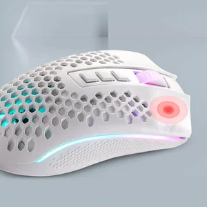 Redragon Storm Pro M808W-KS Dual Mode Wireless Gaming Mouse White – 16000 DPI PixArt PMW3335 RGB Gaming Mouse, Ultra Lightweight Honeycomb Design, 8 Programmable Buttons