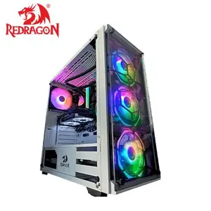 Redragon WHEEL JACK GC-606 White Gaming Case with 3 RGB Fans, Tempered Glass Side Panel & High Airflow Design