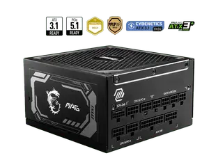 MSI MAG A1000GL PCIE5 1000W 80+ Gold Fully Modular Power Supply – ATX 3.1, PCIe 5.1, 12V-2x6 Ready Gaming PSU
