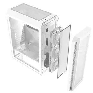 XPG VALOR AIR PLUS MT White Mid Tower Gaming PC Case, ARGB Tempered Glass ATX Chassis with 4 ARGB Fans