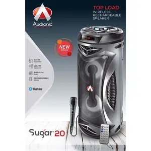 Audionic Sugar 20 Portable Bluetooth Speaker – Wireless Mobile Speaker with RGB Lights, USB, TF Card, FM Radio & Rechargeable Battery
