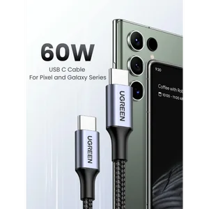 UGREEN USB-C to USB-C 60W Fast Charging Cable Black | PD USB Type-C Charging & Data Sync Cable for MacBook, Samsung, iPhone 15/16, iPad & Android Devices