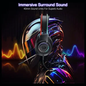Redragon SCREAM H231 RGB Wired Gaming Headset with Noise Cancelling Microphone | Stereo Gaming Headphones for PC, PS5, Xbox & Mobile