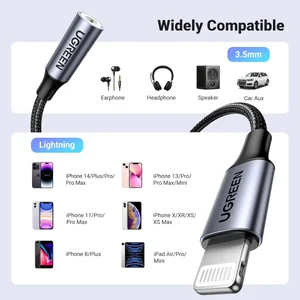 UGREEN USB-C to 3.5mm Audio Adapter Cable 10cm | Hi-Fi DAC USB Type-C to 3.5mm AUX Adapter with Aluminum Shell & Braided Cable for Smartphone, Tablet & Laptop