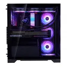 XPG INVADER X MT Black Panoramic Mid Tower Gaming PC Case, Tempered Glass ATX Chassis with ARGB Fan Support