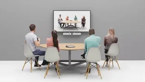 Logitech Rally Bar Mini All-in-One Video Conference Bar - 4K Camera, Speakers & Mics for Small Meeting Rooms (960-001340)