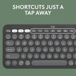 Logitech Pebble Keys 2 K380S Multi-Device Bluetooth Wireless Keyboard, Slim and Portable - Tonal Graphite