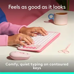 Logitech POP Icon Keys Compact Wireless Keyboard | Rose Off White