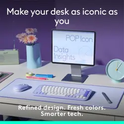 Logitech POP ICON KEYS Compact Wireless Keyboard | Lilac Off White English