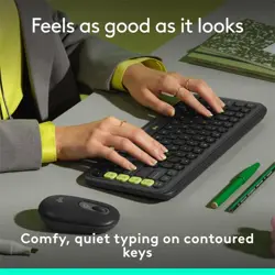 Logitech POP ICON KEYS Compact Wireless Keyboard | Graphite and Green