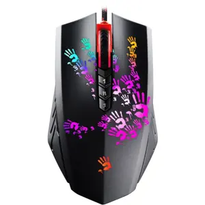 Bloody A60 Light Strike Neon RGB Gaming Mouse Ultra Core 3 & 4 Activated 6200 CPI Optical Sensor 0.2ms Esports Wired Gaming Mouse Stone Black