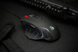 Bloody J95S RGB Gaming Mouse Activated 8000 CPI Optical Sensor Wired Esports Gaming Mouse with 9 Programmable Buttons, 2-Fire Button & RGB Animation Black