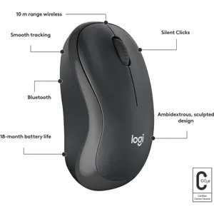 Logitech M240 Silent Bluetooth Wireless Mouse - Silent Touch, Graphite