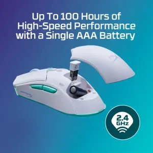 HyperX Pulsefire Haste 2 Core Wireless Gaming Mouse - White (8R2E7AA), Lightweight 53g, 80-Hour Battery, Dual Connectivity