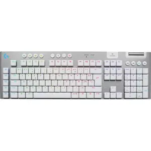 Logitech G915 X LIGHTSPEED Ultra-Slim Wireless Gaming Keyboard GL Brown Switches, Dual-Layer PBT Keys, Fully Programmable, US QWERTY, White 920-012690