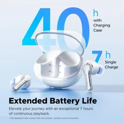SoundPEATS Clear Wireless Earbuds - White