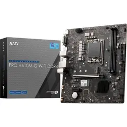 MSI PRO H610M-G WiFi DDR4 Intel LGA1700 microATX Motherboard - PCIe 4.0, Built-in WiFi, 12th/13th/14th Gen Ready
