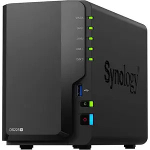 Synology DiskStation DS225+ 2-Bay NAS, Diskless - 40TB