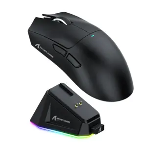 ATTACK SHARK X11 Wireless Gaming Mouse with Charging Dock – White / Red / Black